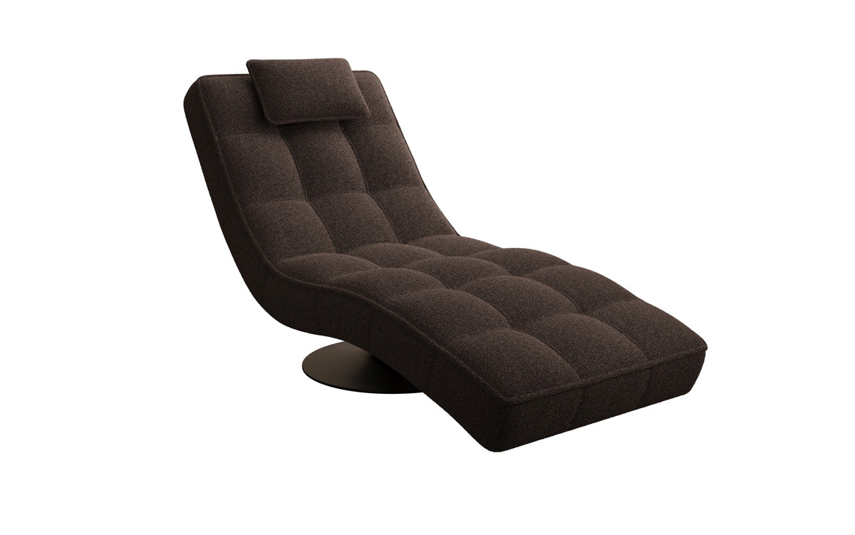 Designer Relax Lounger Livara Bouclé with Swivel Function