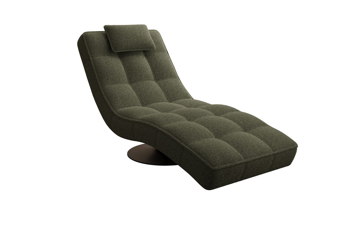 Designer Relax Lounger Livara Bouclé with Swivel Function
