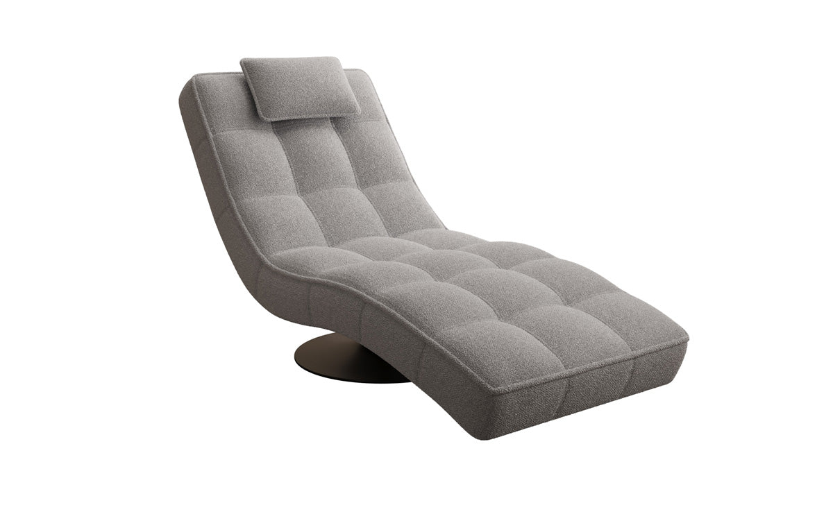 Designer Relax Lounger Livara Bouclé with Swivel Function