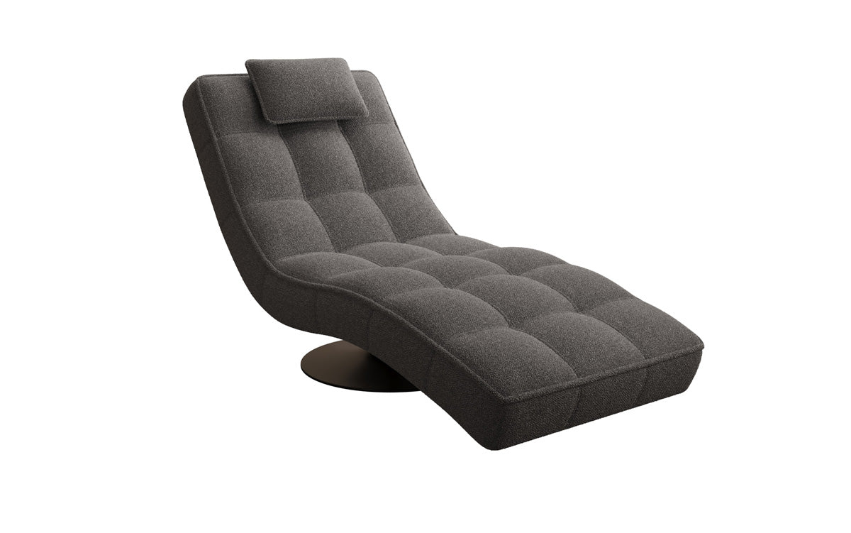 Designer Relax Lounger Livara Bouclé with Swivel Function
