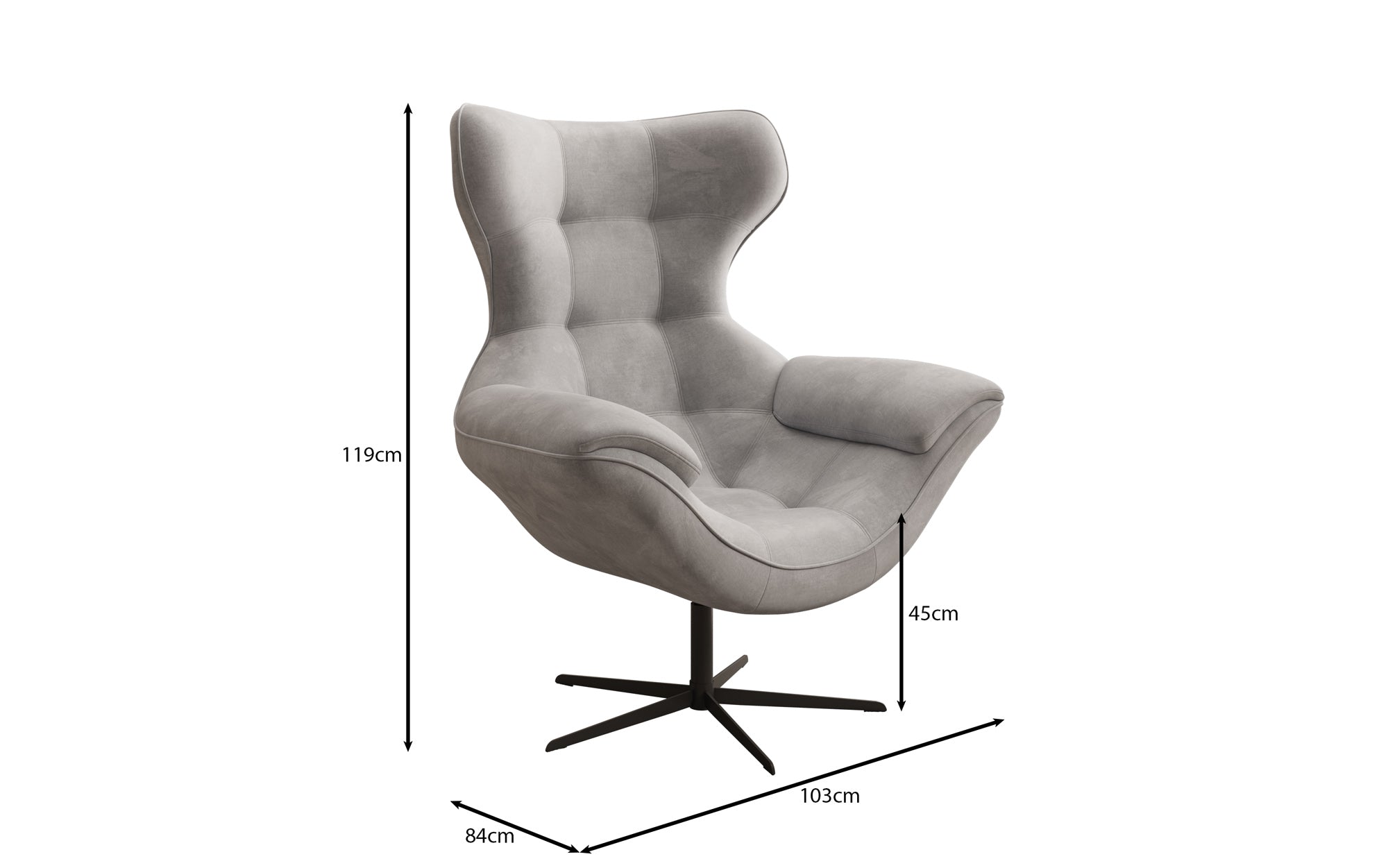 Fauteuil-canapé design Aurelio en Velours