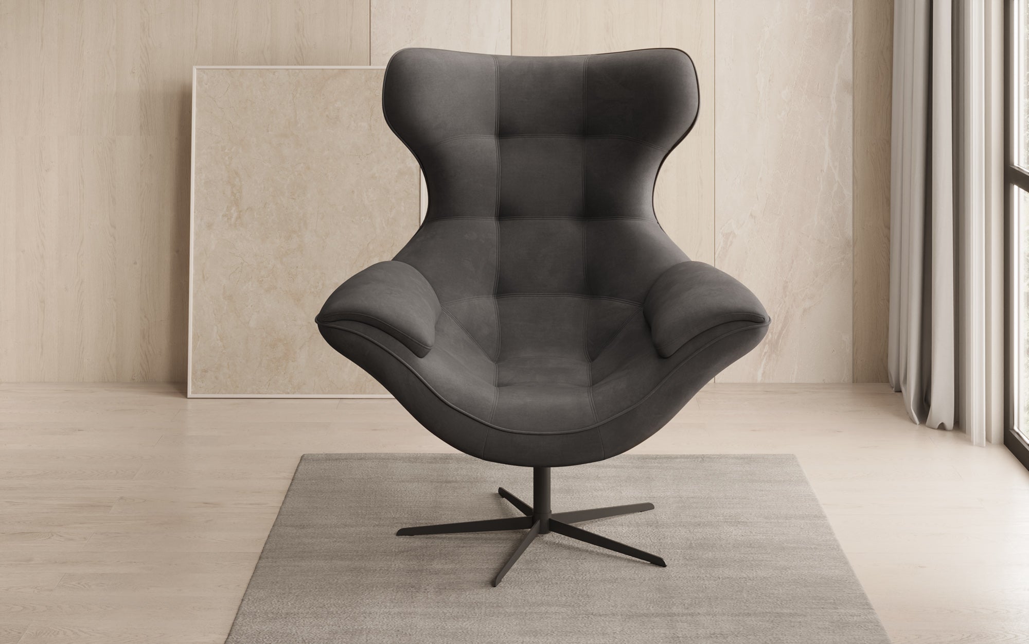 Fauteuil-canapé design Aurelio en Velours