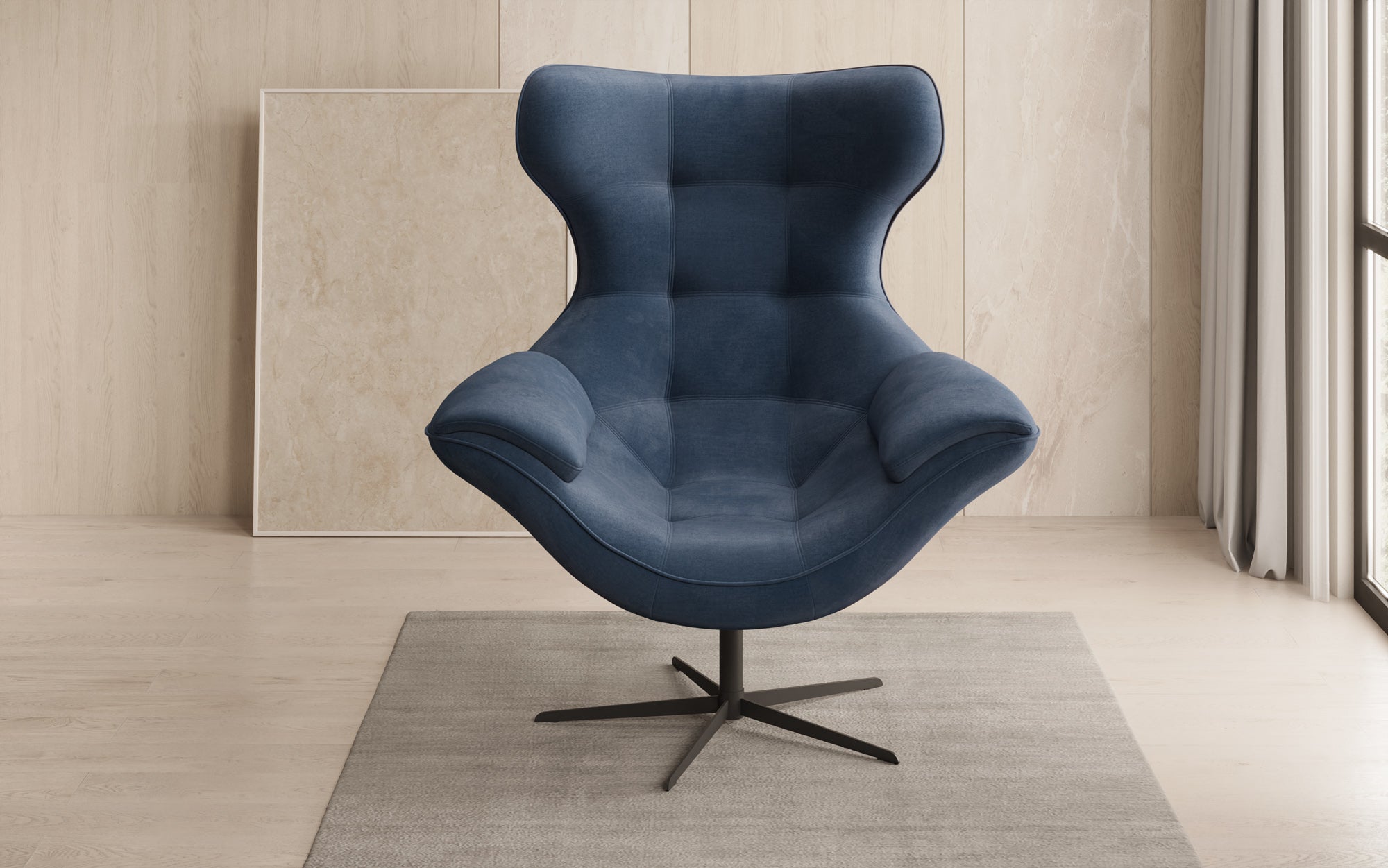 Fauteuil-canapé design Aurelio en Velours