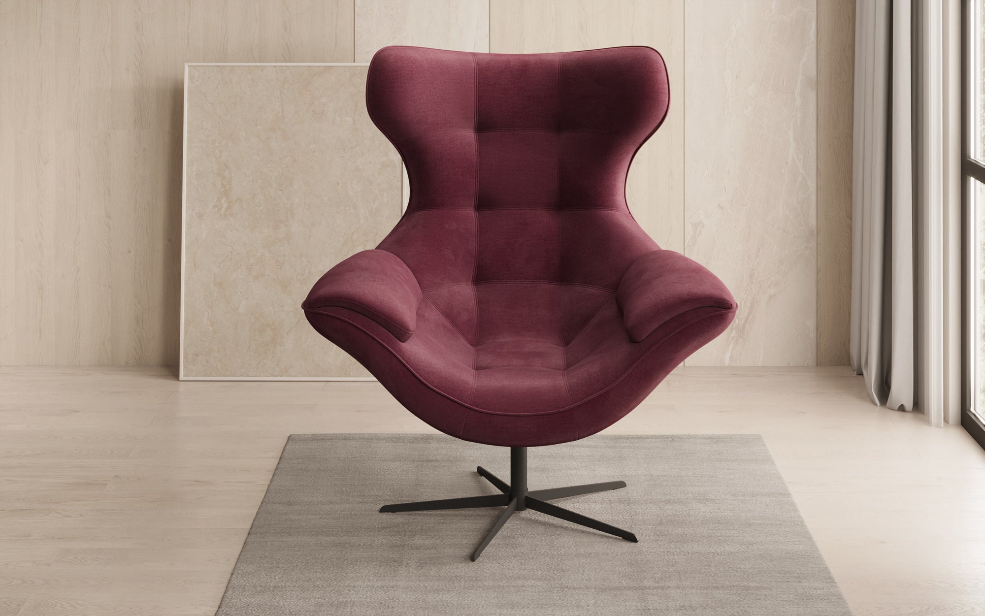 Fauteuil-canapé design Aurelio en Velours