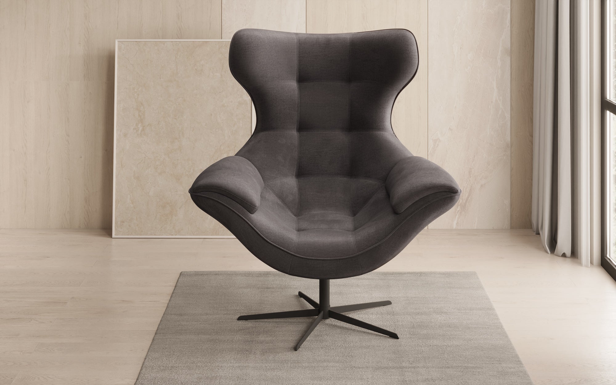 Fauteuil-canapé design Aurelio en Velours