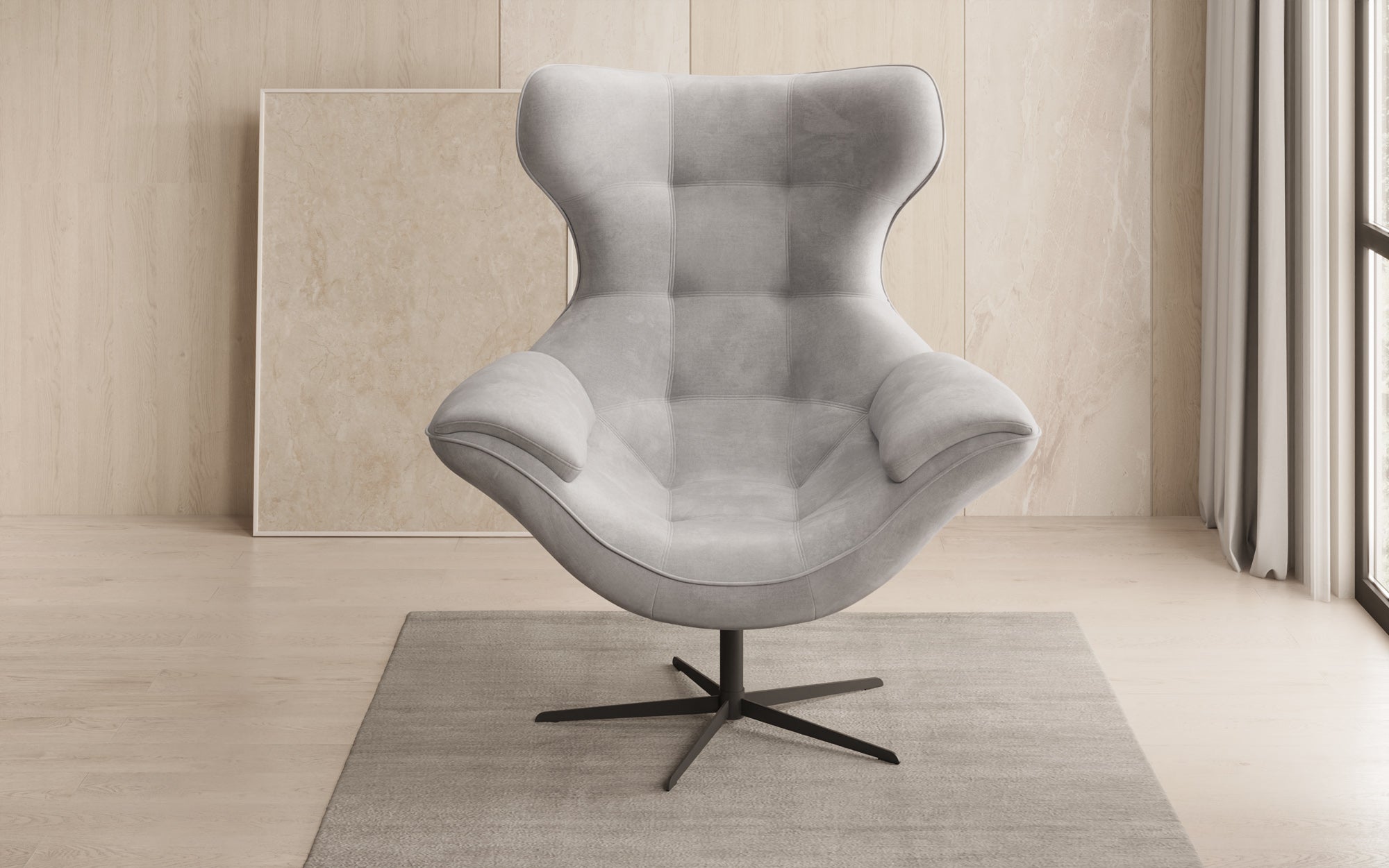 Fauteuil-canapé design Aurelio en Velours