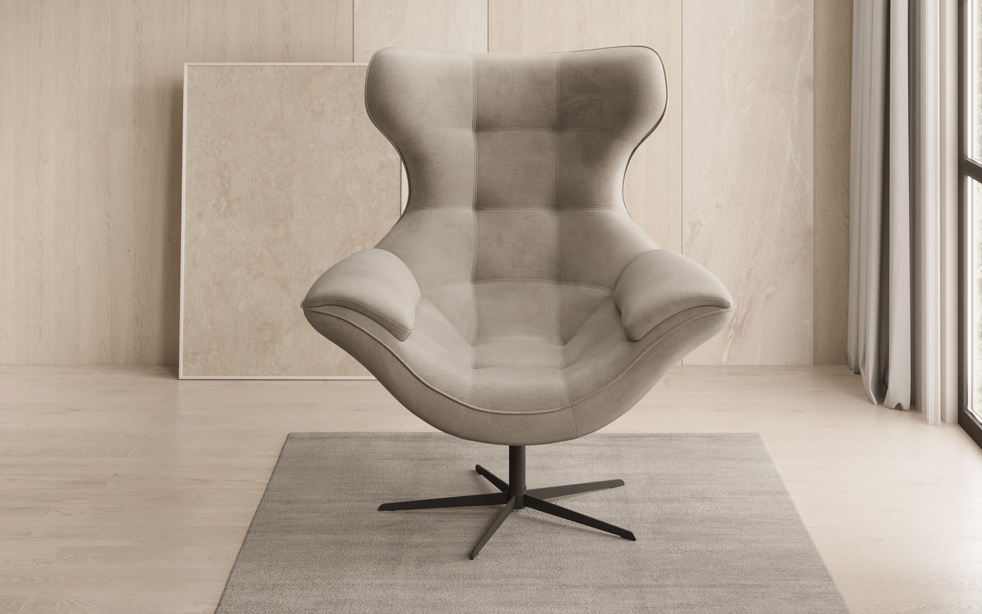 Fauteuil-canapé design Aurelio en Velours