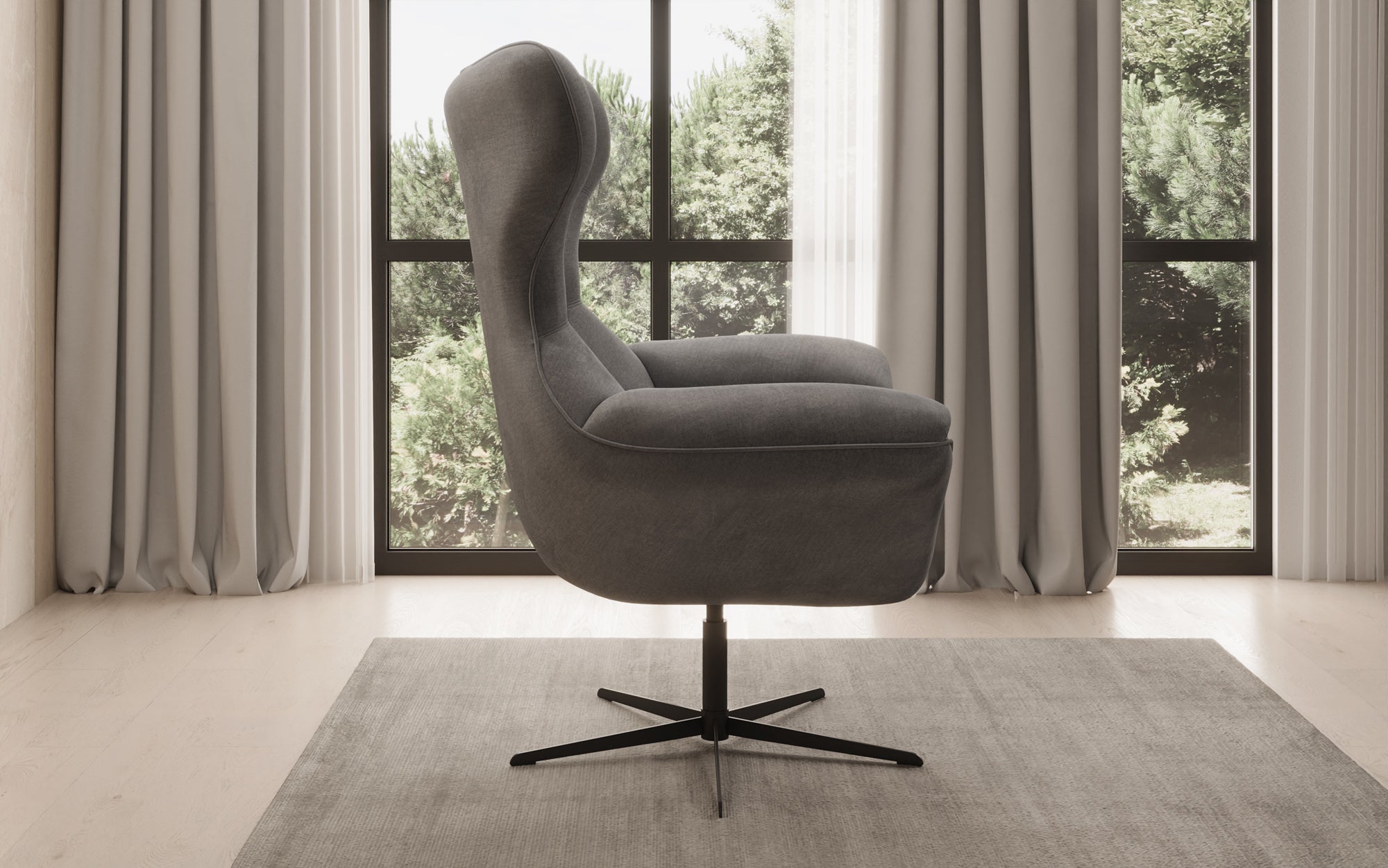 Fauteuil-canapé design Aurelio en Velours