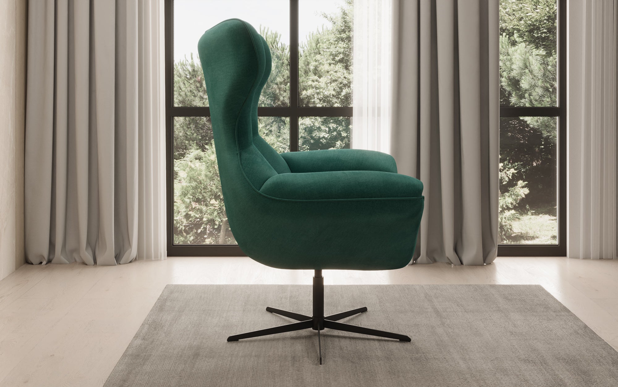 Fauteuil-canapé design Aurelio en Velours
