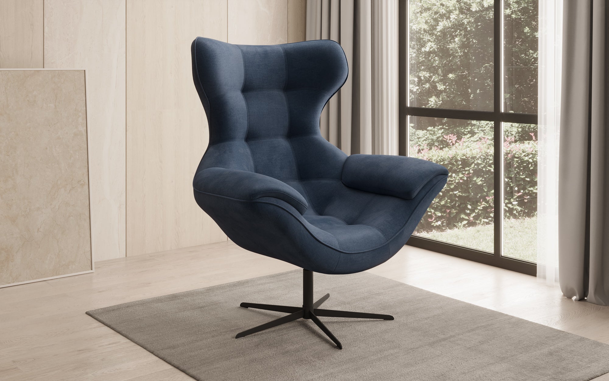 Fauteuil-canapé design Aurelio en Velours