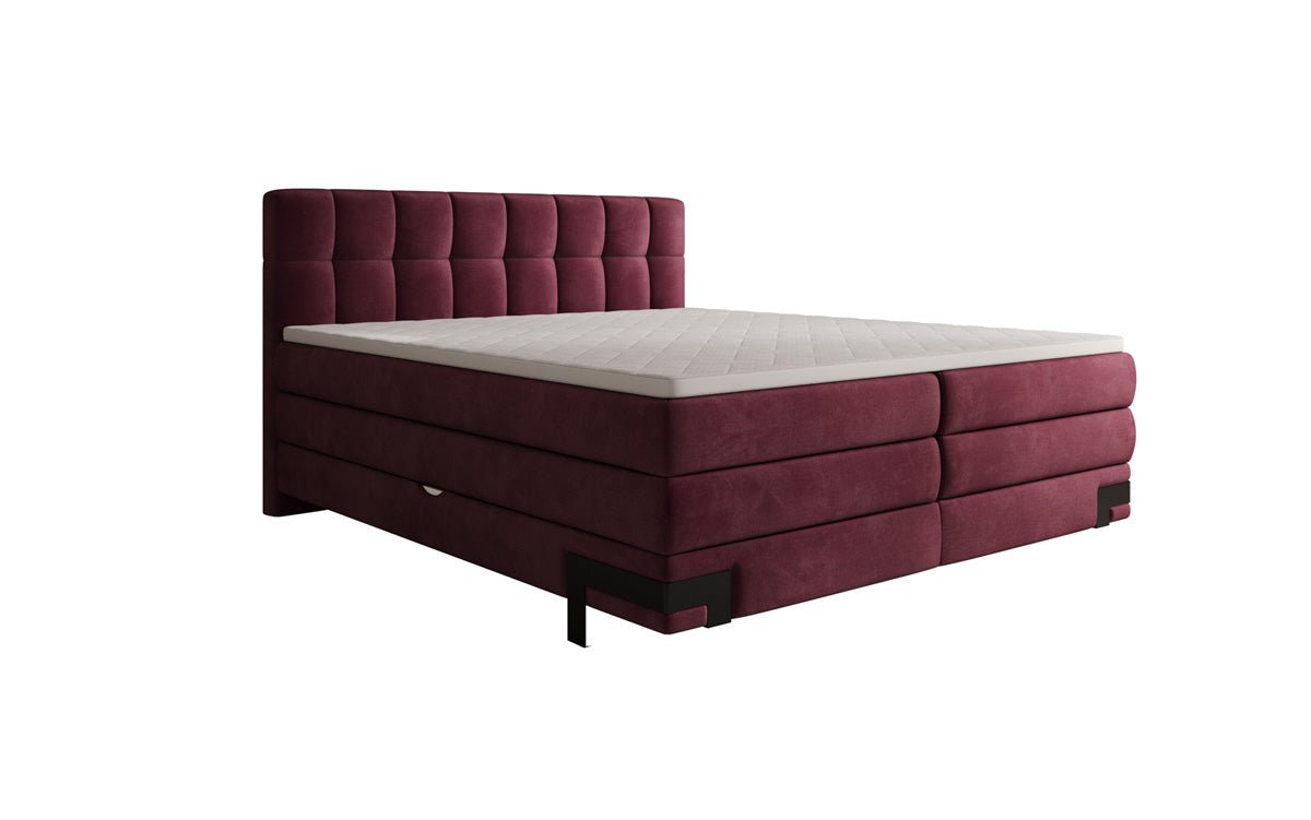 Lit boxspring Isabell avec rangement en velours