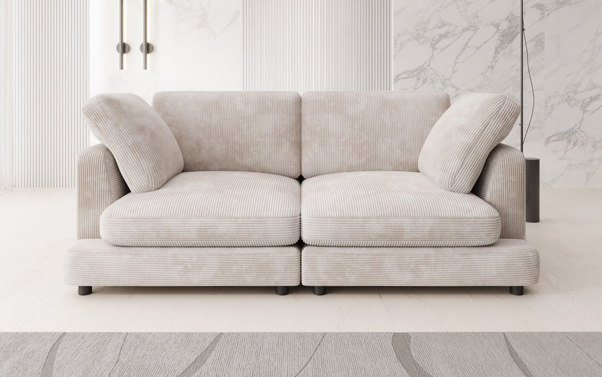 Designer 2 Seater Sofa Thalessa in Corduroy