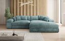 Designer Ecksofa Bernardo mit breiter Ottomane in Cord