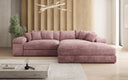 Designer Ecksofa Bernardo mit breiter Ottomane in Cord