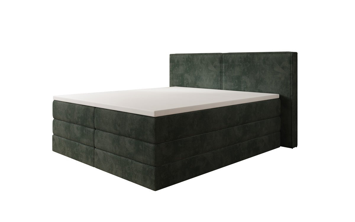 Box spring bed Ophelia with lift-up storage in Corduroy