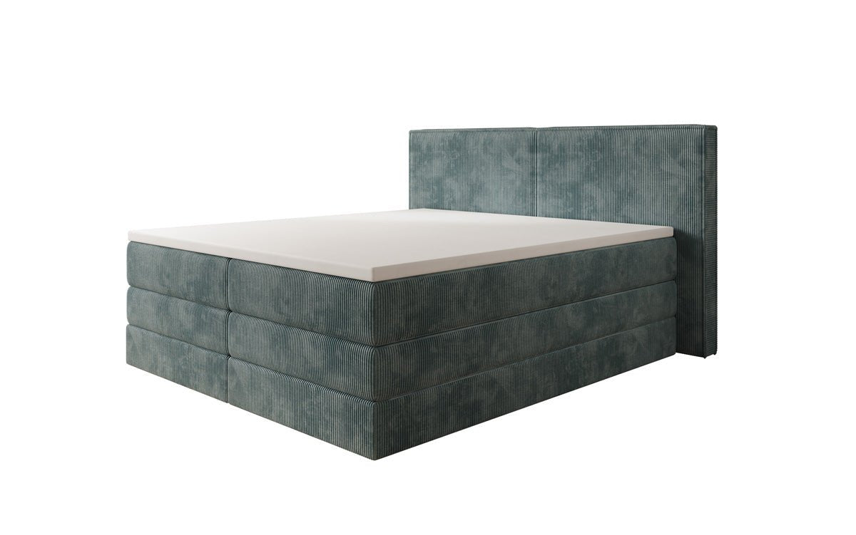 Box spring bed Ophelia with lift-up storage in Corduroy