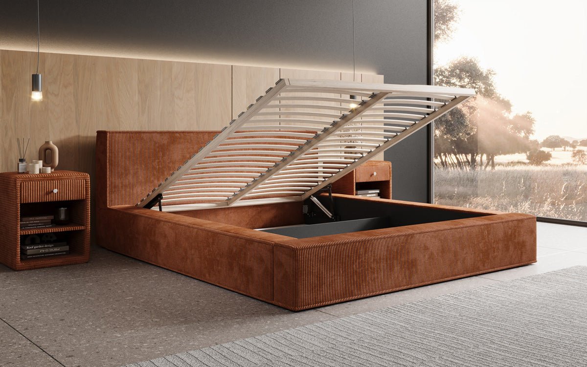 Designer Polsterbett Harmon mit Stauraum