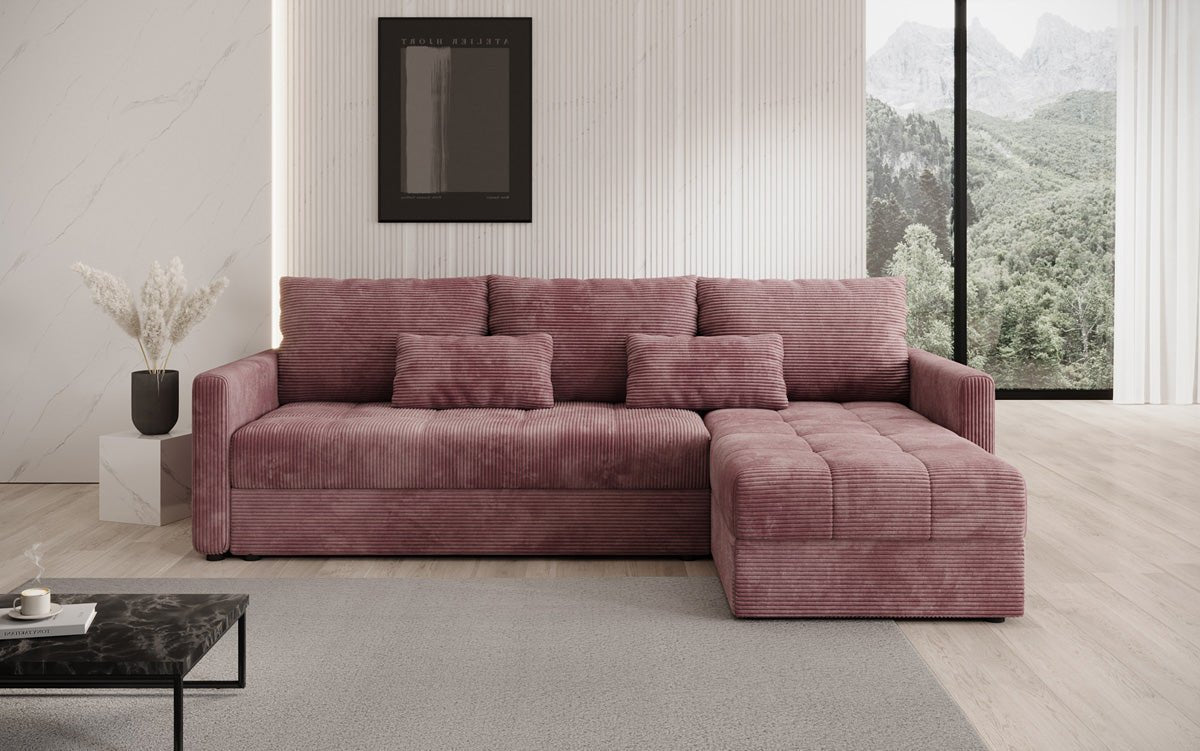 Designersofas Roma aus Cord mat Schloof- a Klappfunktioun