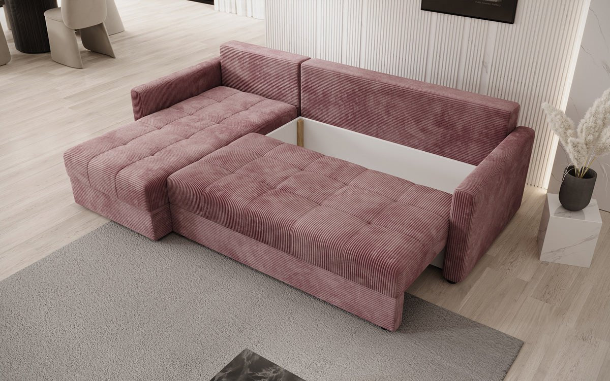 Designersofas Roma aus Cord mat Schloof- a Klappfunktioun