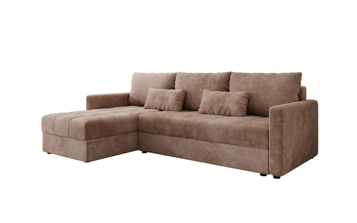 Designersofas Roma aus Cord mat Schloof- a Klappfunktioun