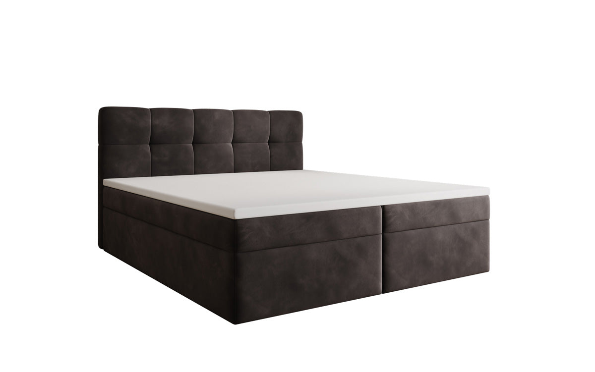 Boxspringbett Cozy II Samt mat Stauraum