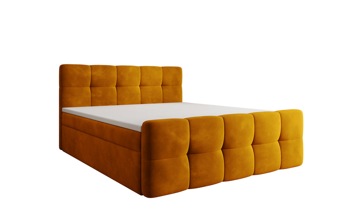 Lit boxspring Cozy Velours avec espace de rangement