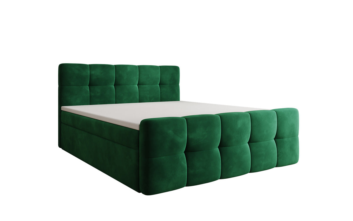 Lit boxspring Cozy Velours avec espace de rangement