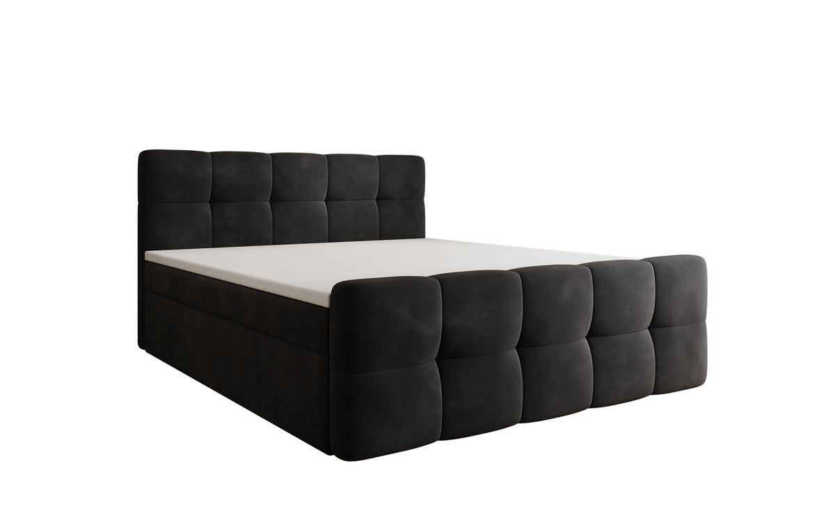 Lit boxspring Cozy Velours avec espace de rangement