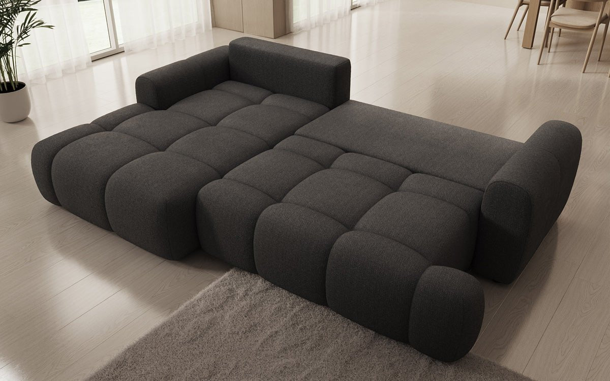Designer Sofa Analfi L mit Schlaf- und Klappfunktion in Bouclé