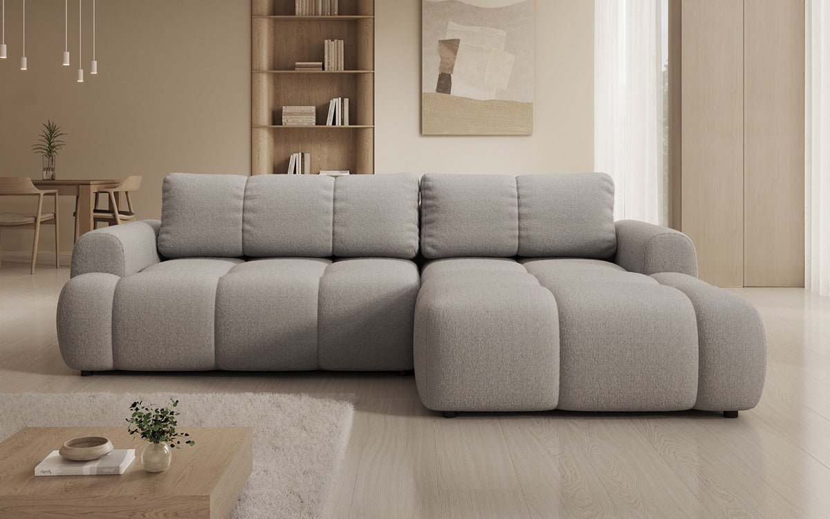 Designer Sofa Analfi L mit Schlaf- und Klappfunktion in Bouclé