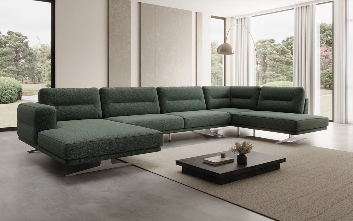 Designer-Sofa Wunnlandschaft Torino U a Bouclé