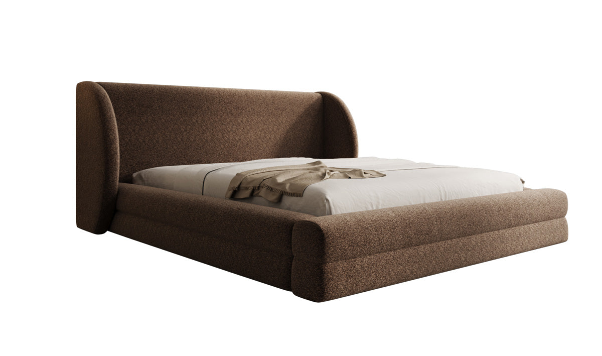 Designer-Polsterbett Liv aus Strukturstoff mat Stauraum