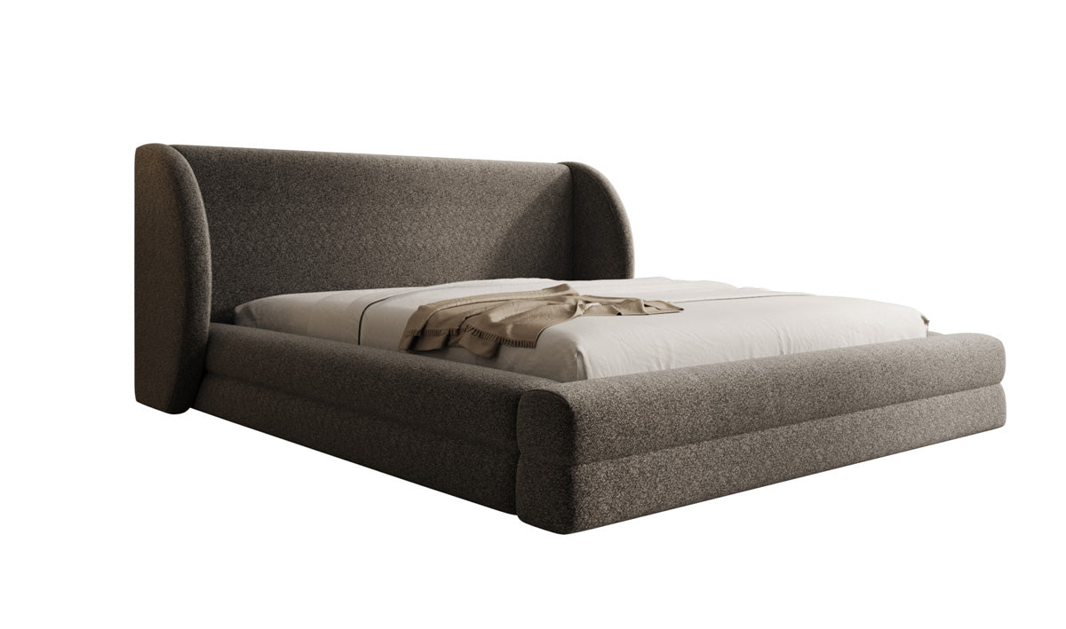 Designer-Polsterbett Liv aus Strukturstoff mat Stauraum