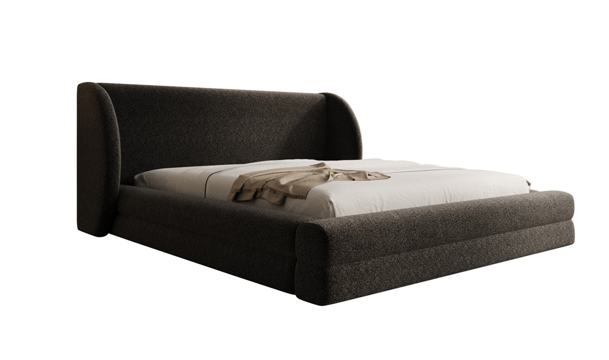 Designer-Polsterbett Liv aus Strukturstoff mat Stauraum
