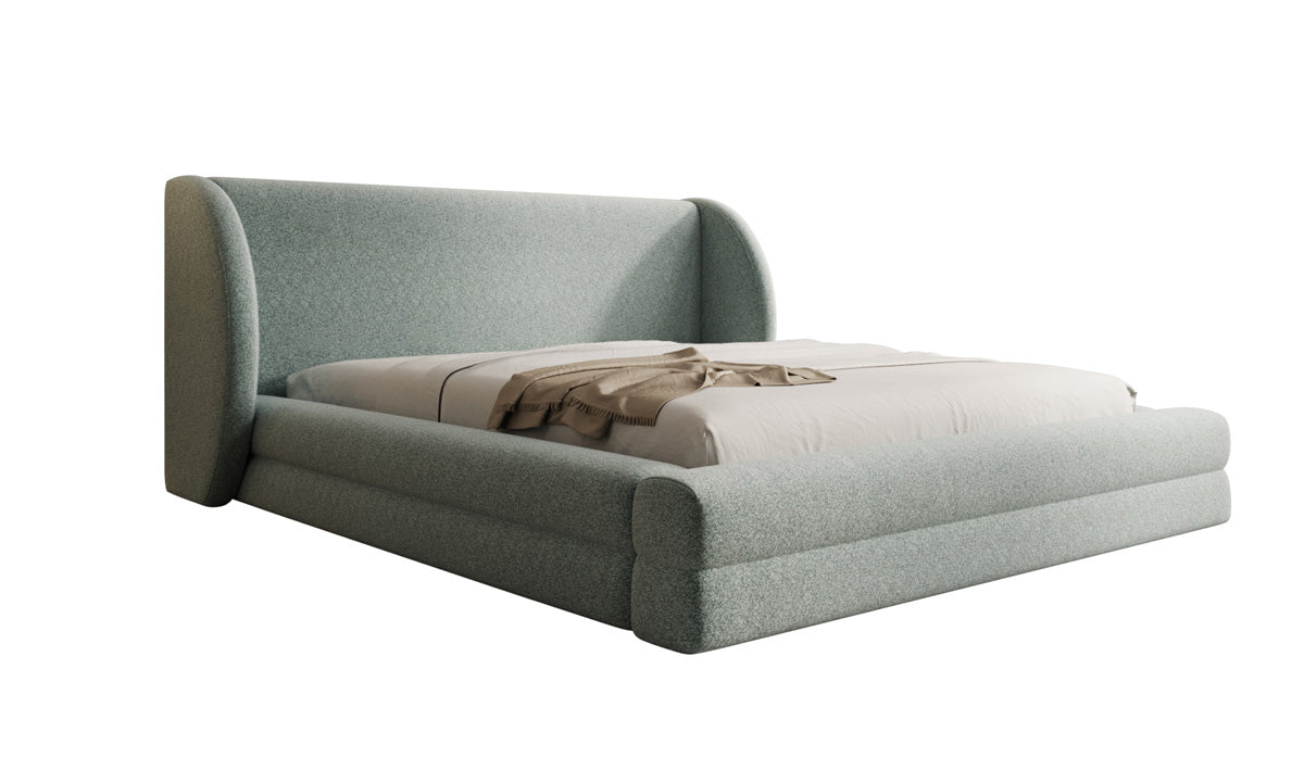 Designer-Polsterbett Liv aus Strukturstoff mat Stauraum
