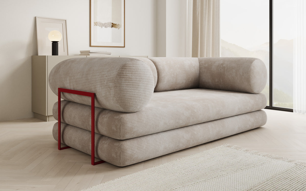 Designer-Sofa Lazy Tube 3-Sëtzer a Cord