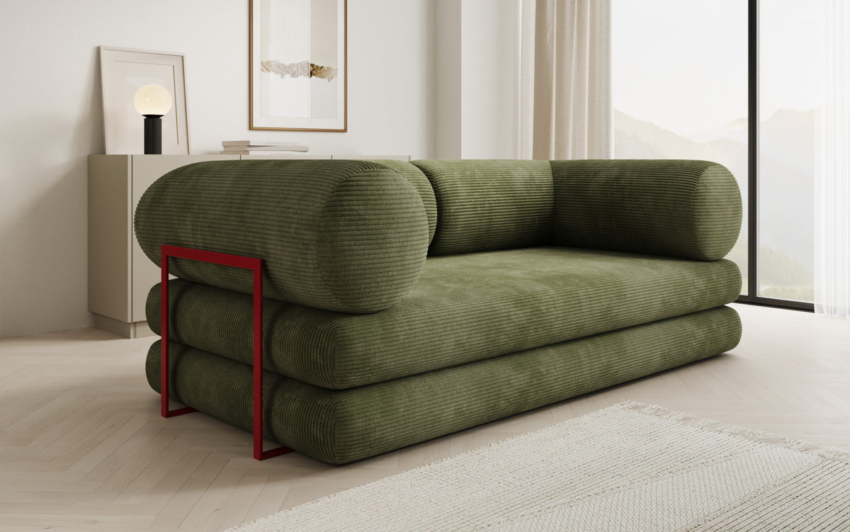 Designer-Sofa Lazy Tube 3-Sëtzer a Cord