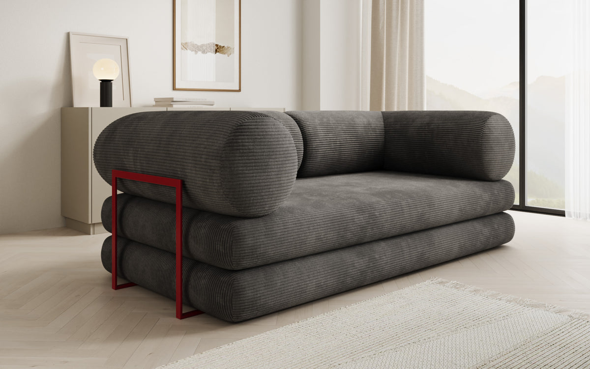 Designer-Sofa Lazy Tube 3-Sëtzer a Cord