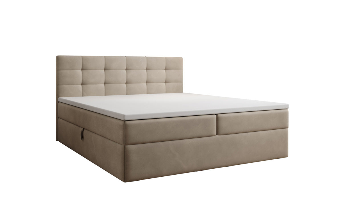Boxspringbett Lux Samett mat Späicherplaz