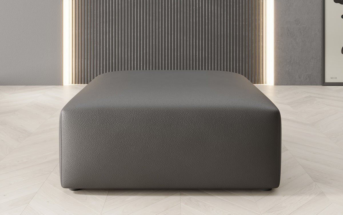 Beistellhocker 80 cm Snug aus Echtleder
