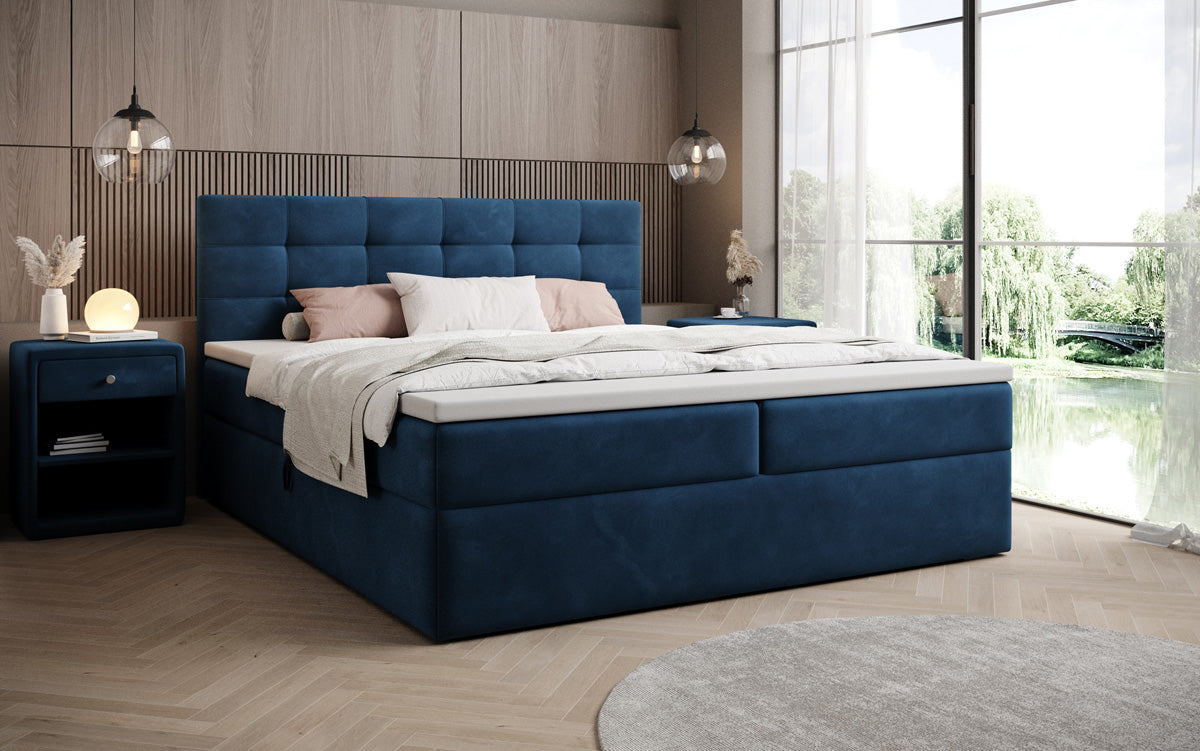 Boxspringbett Lux Samett mat Späicherplaz