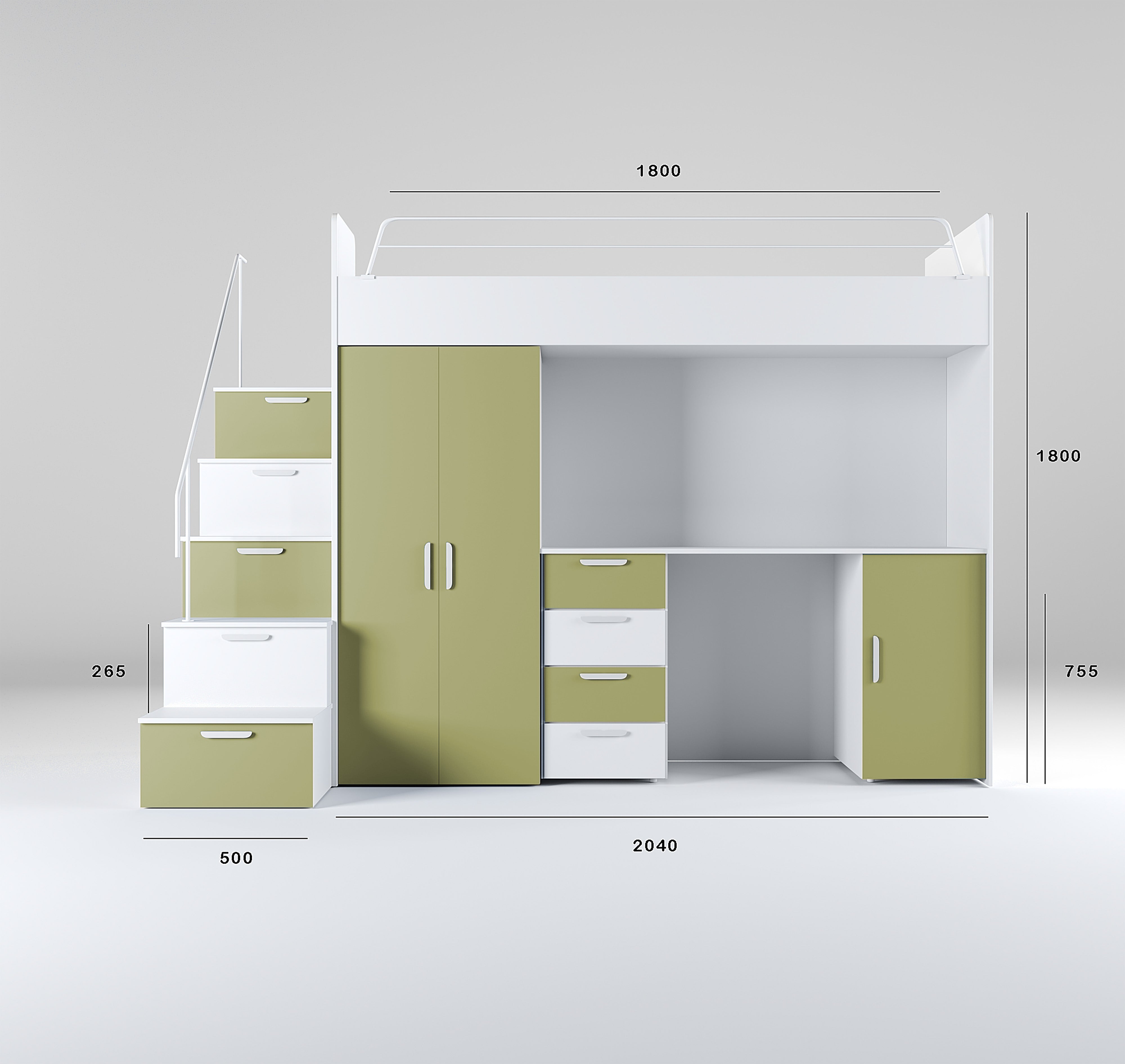 Children's loft bed Dream matte surface