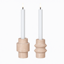 Ensemble de porte-bougies "Traverno Duo" – design en pierre naturelle en travertin