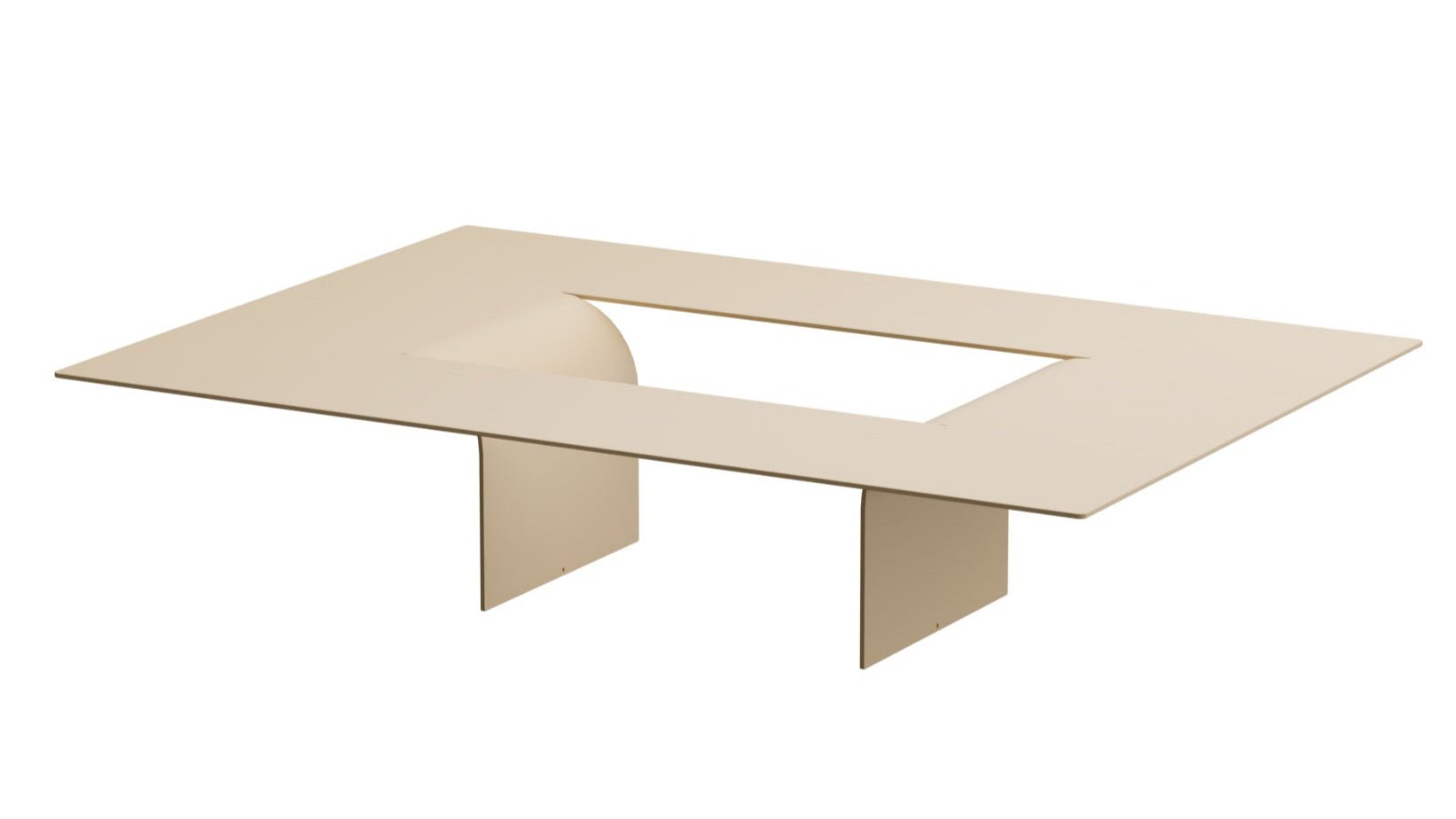 Table basse Cut – Design minimaliste en acier avec ouverture créative