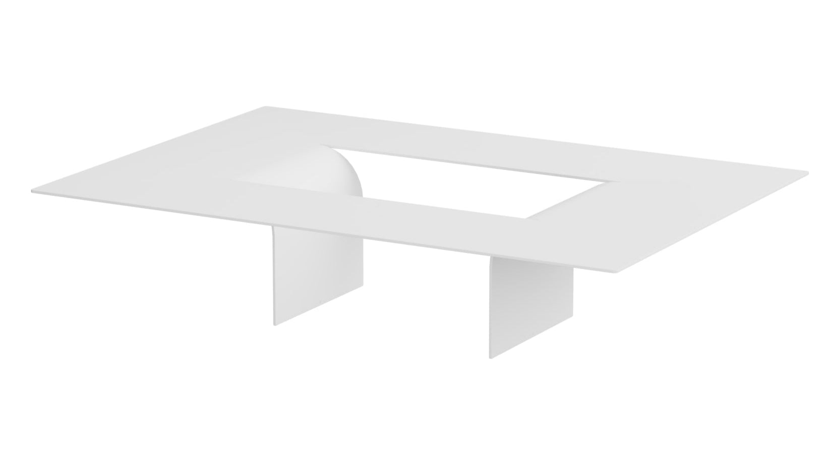 Table basse Cut – Design minimaliste en acier avec ouverture créative