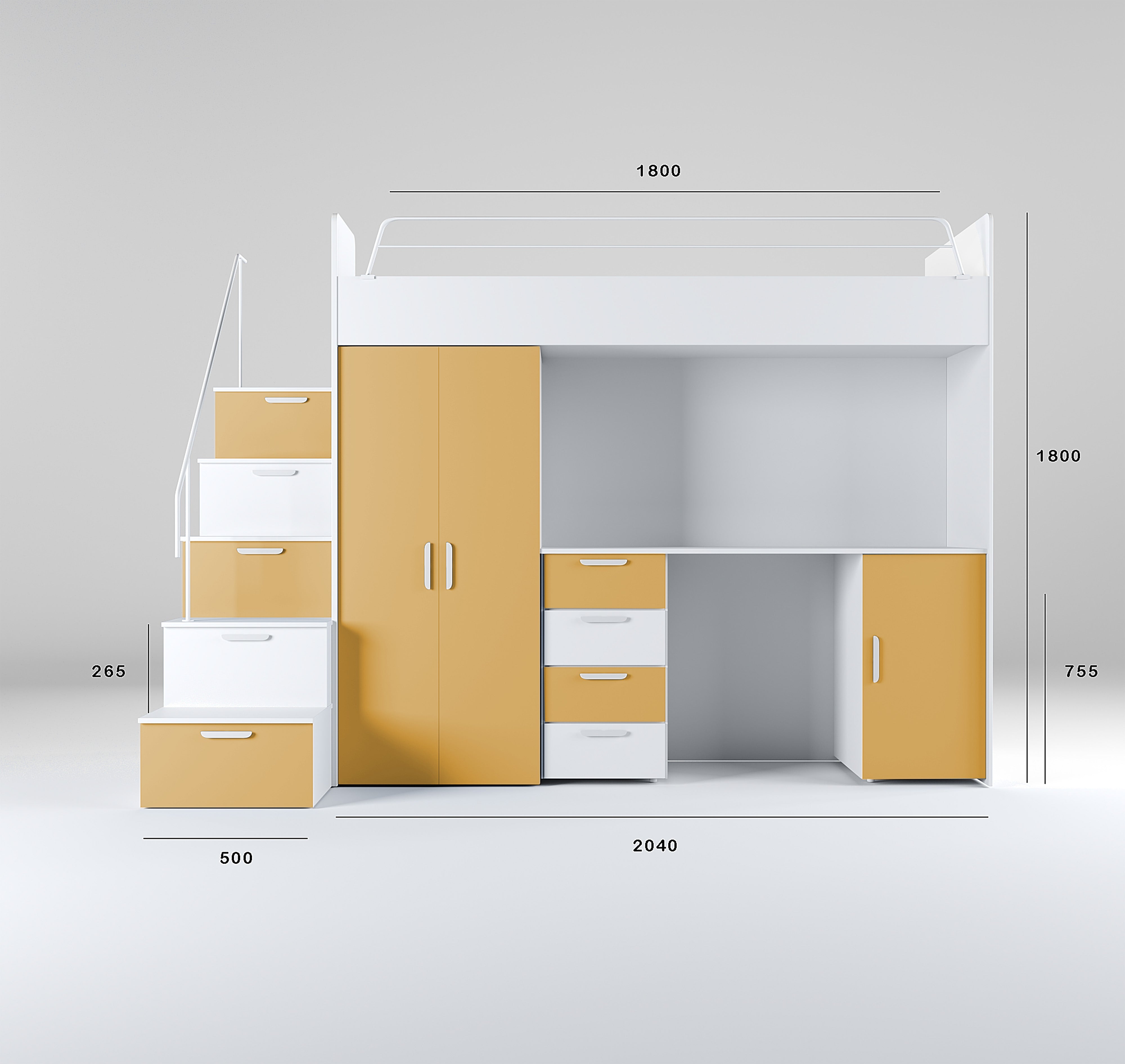 Children's loft bed Dream matte surface