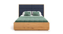 Designer Holzbett Valent aus massiver Eech mat Stauraum