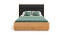 Designer Holzbett Valent aus massiver Eech mat Stauraum