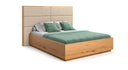 Designer Holzbett Valent aus massiver Eech mat Stauraum