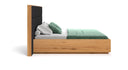 Designer Holzbett Valent aus massiver Eech mat Stauraum